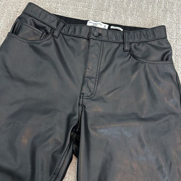 A&F Faux leather the skinny high rise curve love vegan black ankle pant straight - Picture 4 of 10